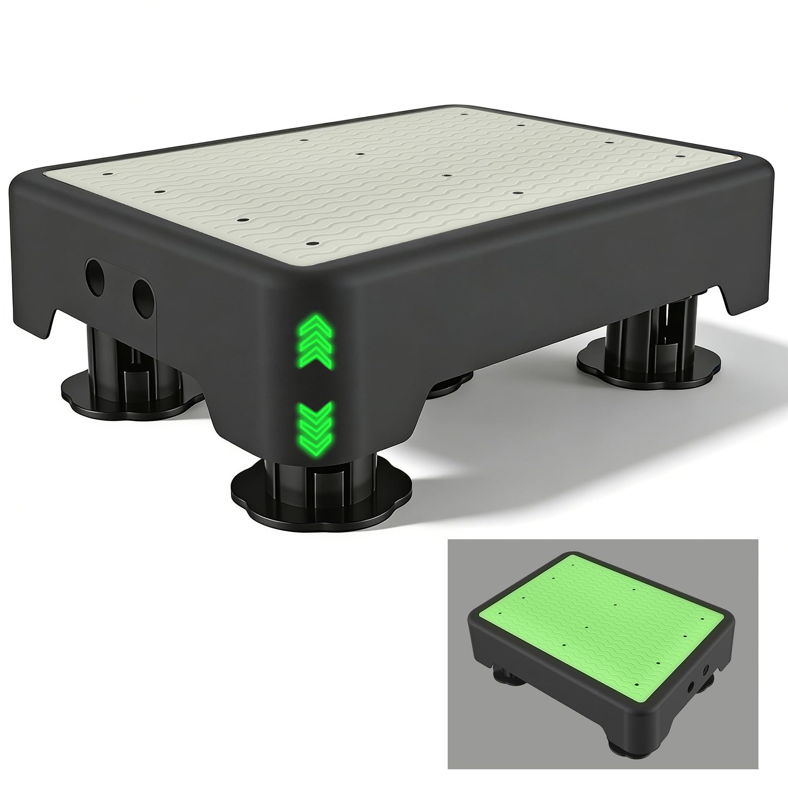 Step Stool for Elderly, Height Adjustable Bedside Half Step Stool, Glow-in-the-Dark, 600 LBS Capacity, Portable Non-Slip Safety Step Platform for Kitchen Bathroom RV Office Outdoor,Stable Mobility Aid — image 1