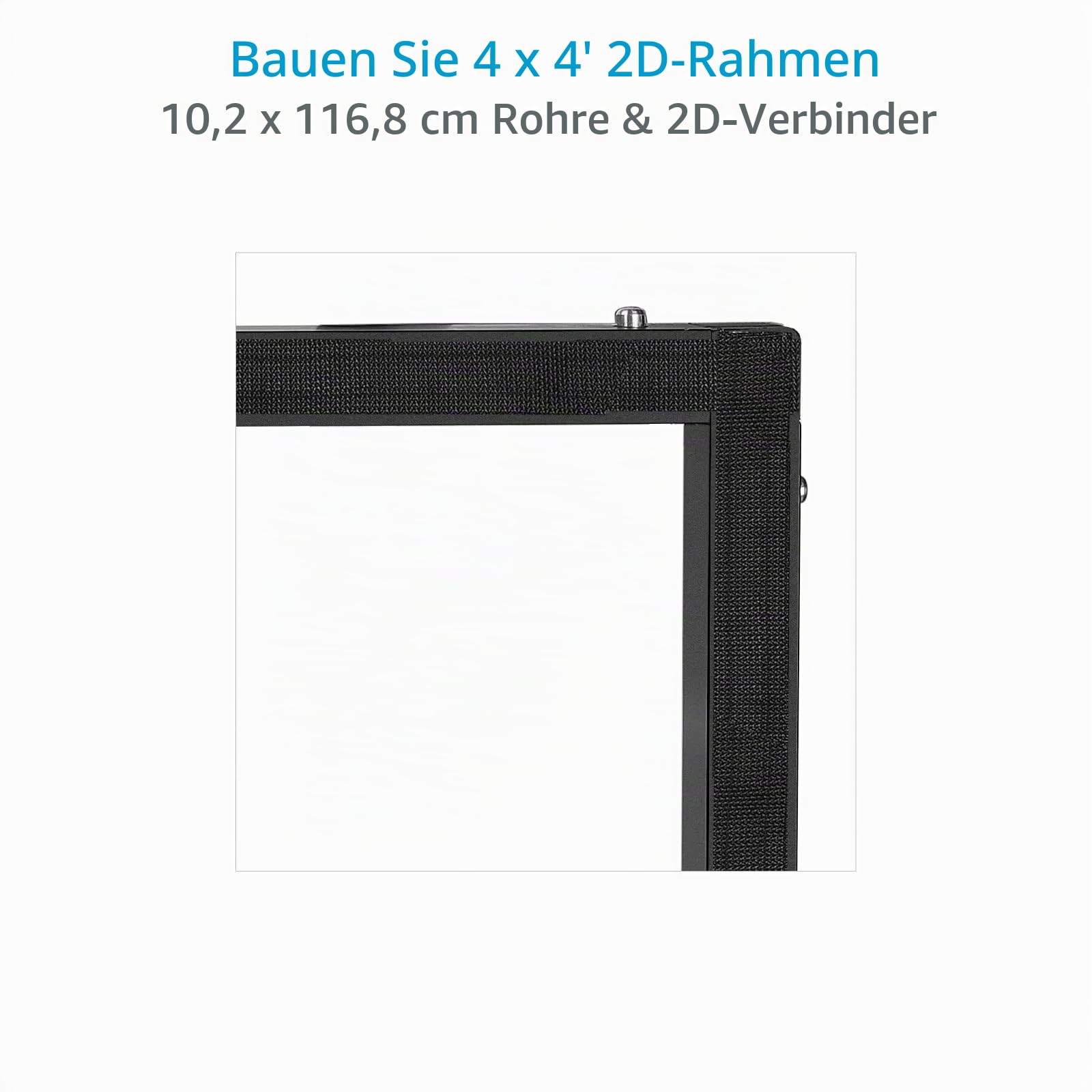 Proaim Framax 4' × 4' Scrim-Rahmen-Set für Foto- & Videoproduktion | 4' × 4' Scrim-Rahmen mit Aluminiumrohren und Eckverbindern für Diffusion, Reflexion und Lichtkontrolle