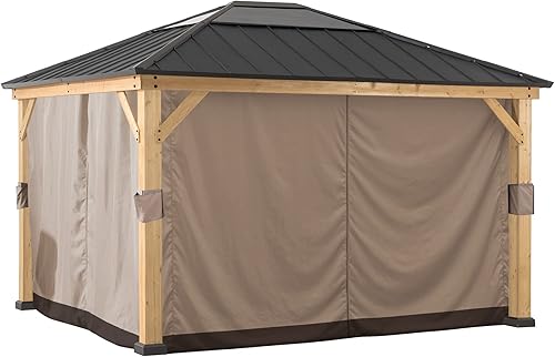 Vista 35 de SUNJOY Paneles de mosquitera de repuesto, resistentes al agua, 4 paneles para protección Sunjoy de 11 x 11 pies, para glorieta Sunjoy de 11 x 11