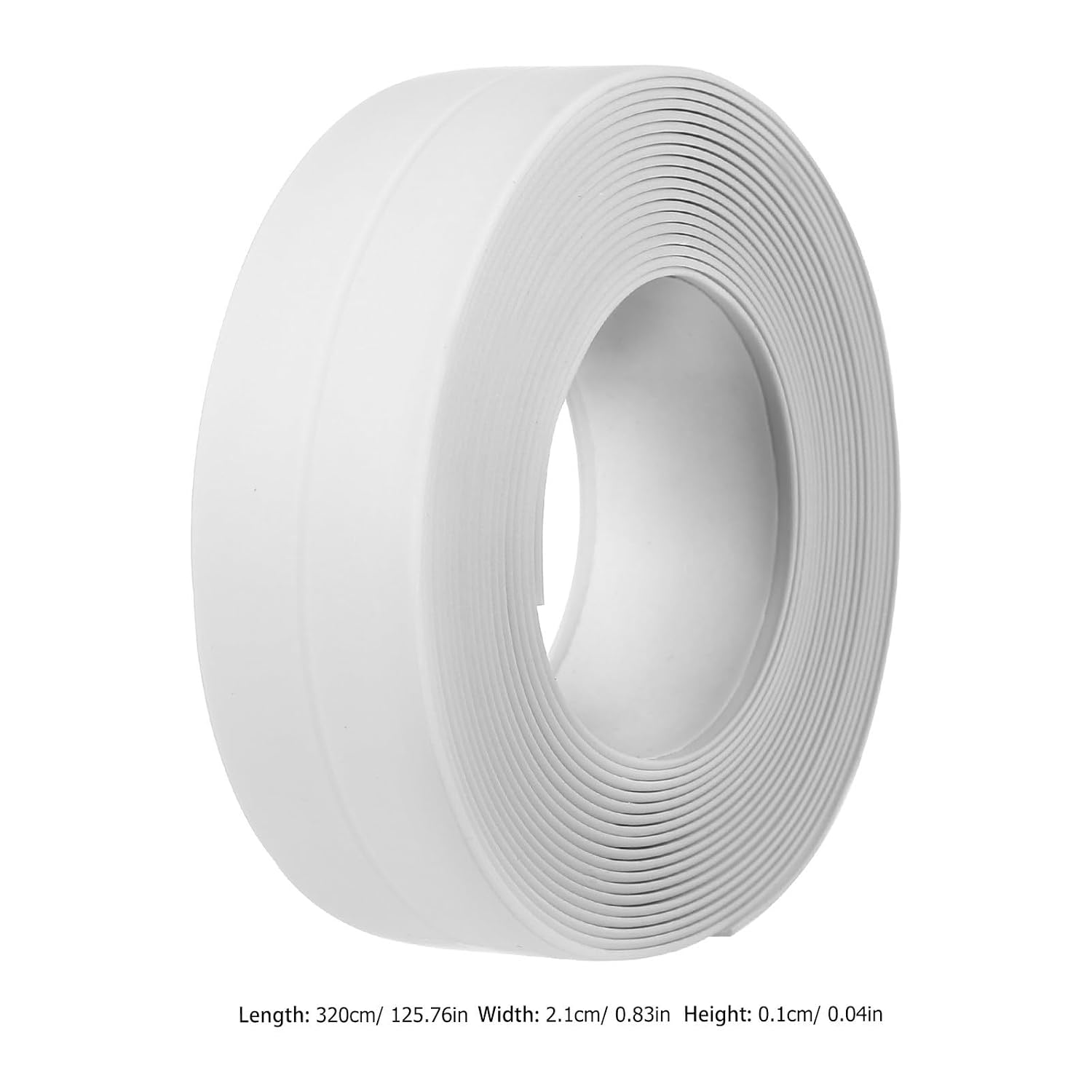2 Rolls White PVC Caulk Tape for Toilet Base and Sink