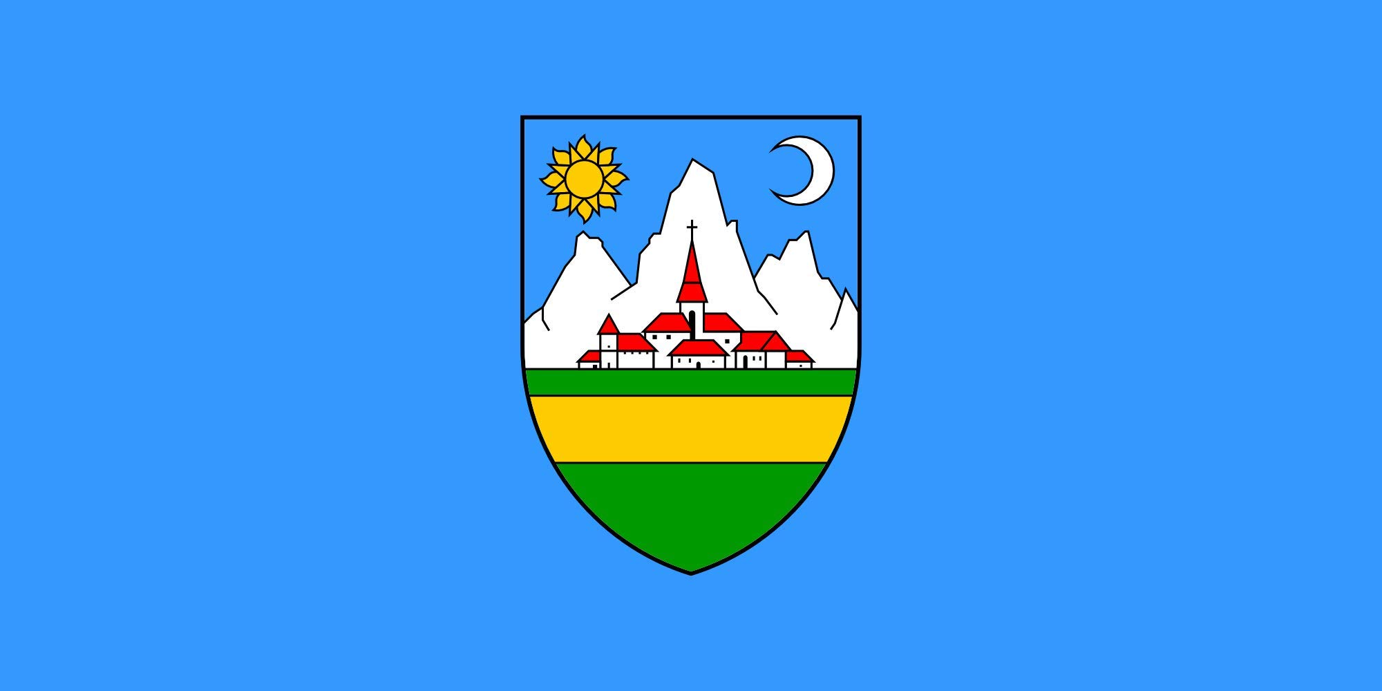 Drapeau XL Ravna Gora grand format pour mât et grand événement