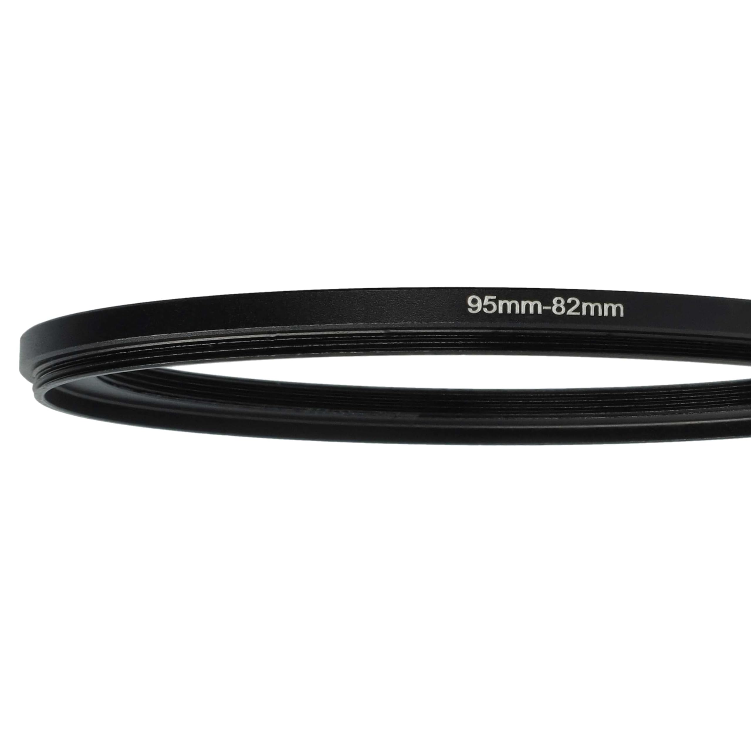 vhbw Step Down Adapter Ring Adapter filtra 95mm-82mm czarny pasujący do aparatu Agfa, Agfaphoto, Canon, Casio, Fujifilm, Kodak, Minolta, Nikon, Olympus