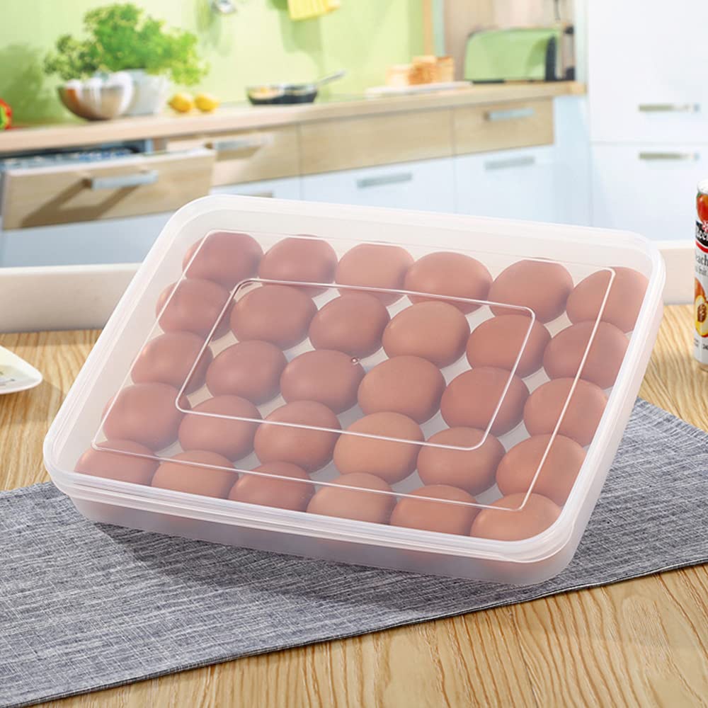 Contenitore per Uova Trasparente, Portauova Impilabile, 30 Uova, Plastica PP, Trasparente, Moderno, Per Frigoriferi, Stoviglie, Mobili da Cucina, Campeggio e Picnic