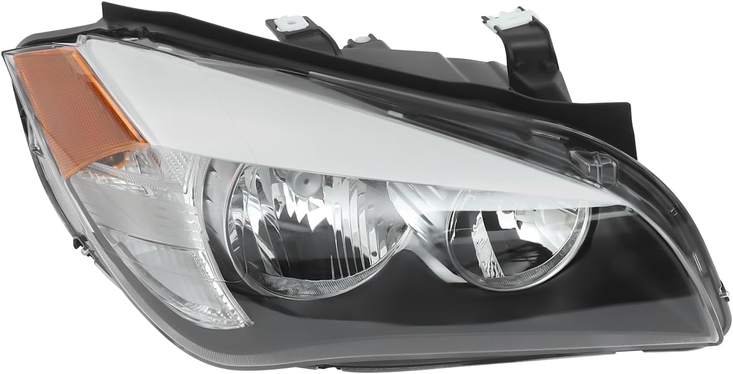 Headlight for 2013-2015 BMW X1, Right Passenger Side Headlight Assembly with Bulbs Included, Direct Replacement for Halogen Models