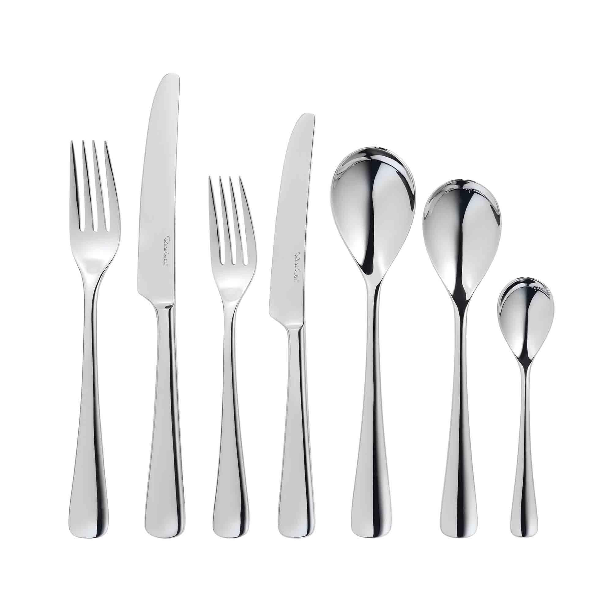 Robert Welch Silver Malvern Bright Cutlery Set, 42 Piece 32.50 cm x 32.50 cm x 8.50 cm