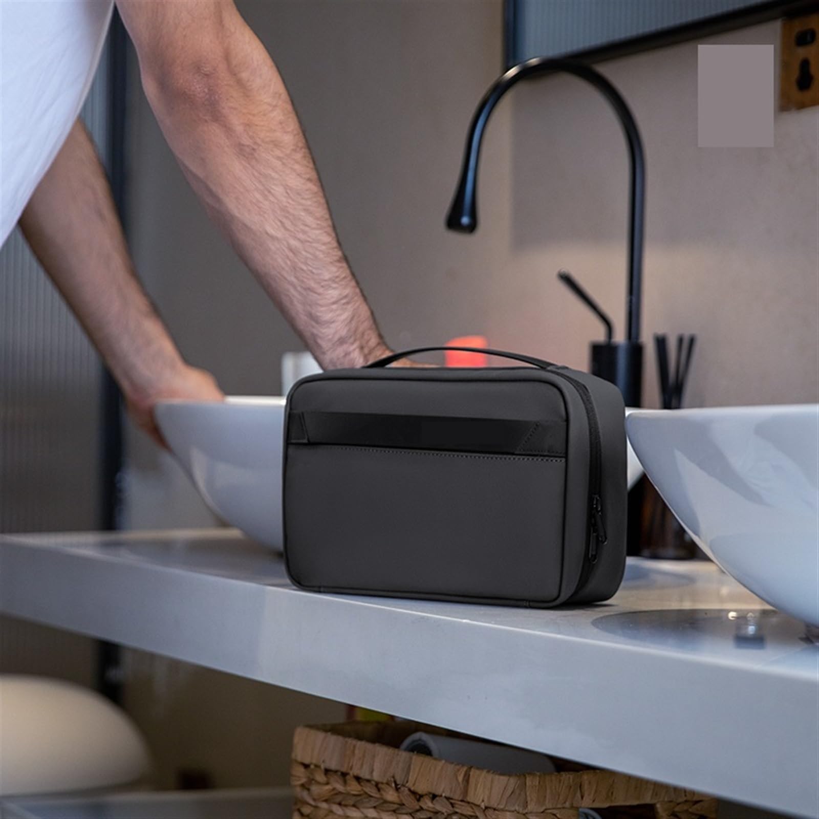 Borsa da Toilette Impermeabile Borsa da toilette viaggio Separazione asciutta e bagnata