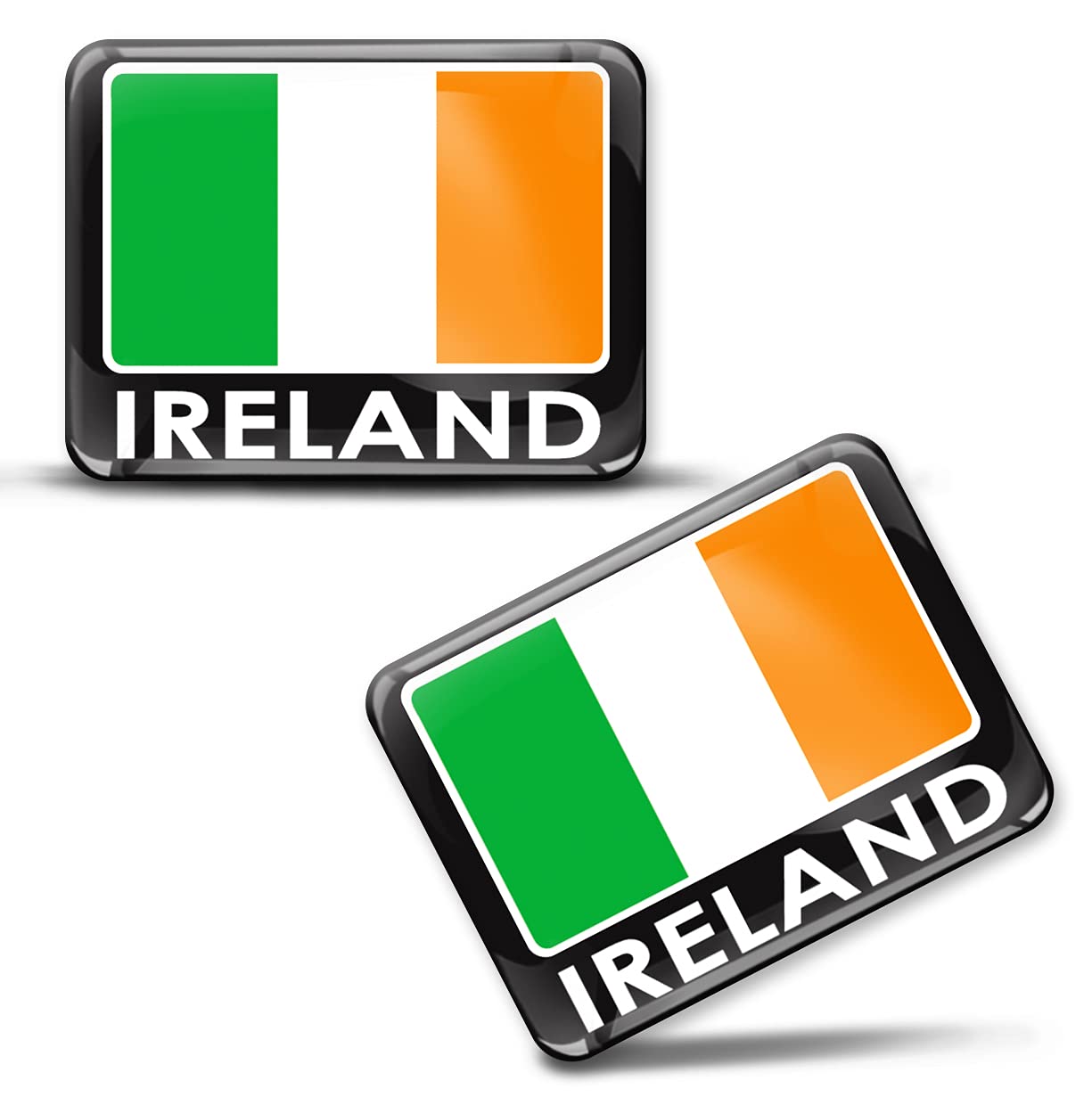 Biomar Labs® 2 x 3D Domed Silicone Stickers Ireland Irish Flag Car Auto Moto Tuning F 173 Z*