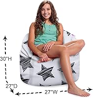 Vista 97 de Posh Creations Puf estructurado cómodo para jugar, leer y ver la televisión, Malibu Lounge, tela de lona para colorear, criaturas