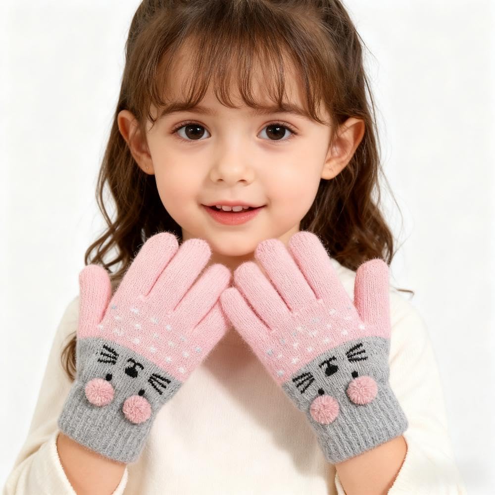 ANKOMINA Women Men Winter Touch Screen Gloves Cat Warm Knit Texting Gloves Touchscreen Mittens - Image 7