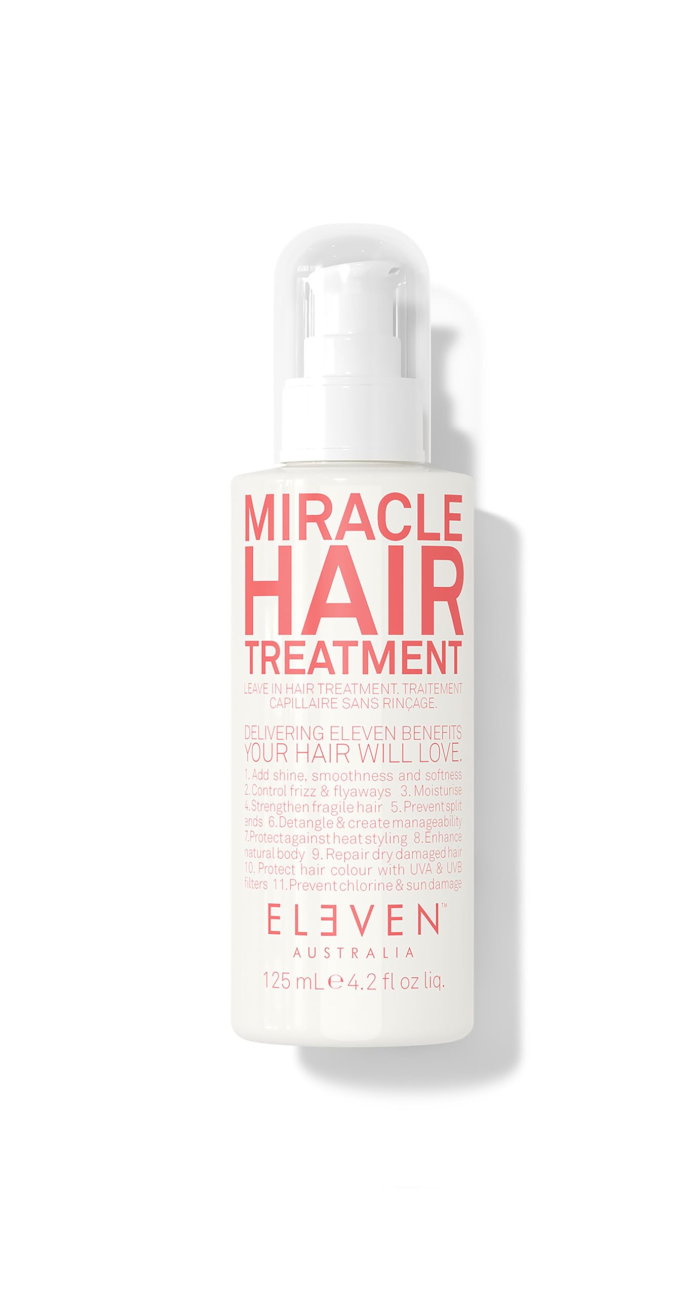 ELEVEN AUSTRALIA Miracle Leave In Hair Treatment - Curly & Straight Hair Care Products for Women & Men, Heat Protection & Detangler, Frizz Control, Repairs Dryness, Moisturizing