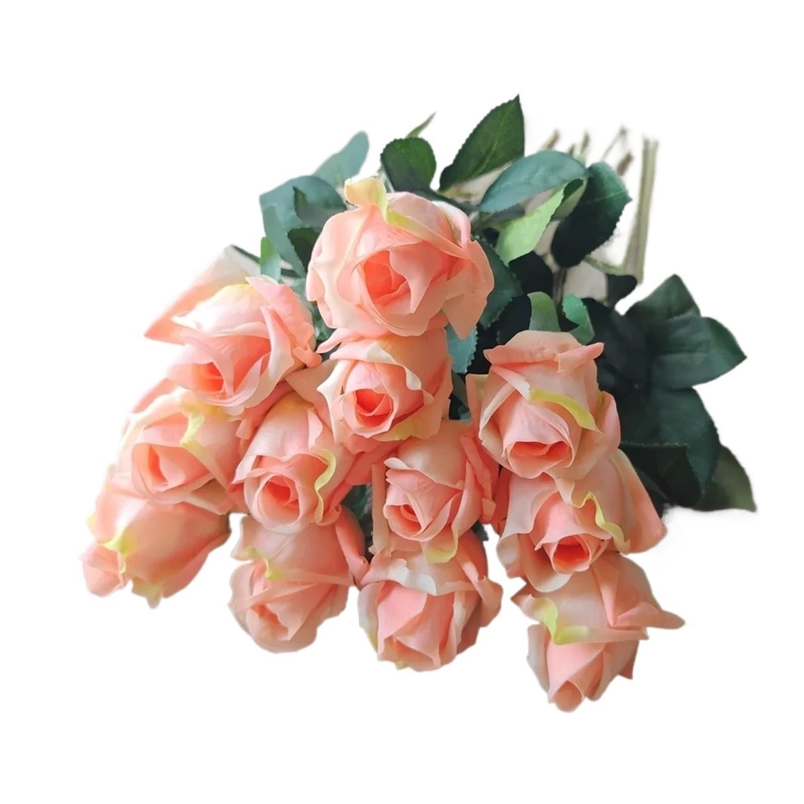 HamPaesk 12pcs Simulation Buds Fake Flowers Plant Branches Artificial White Flower Shopping Mall Decoration(Orange)