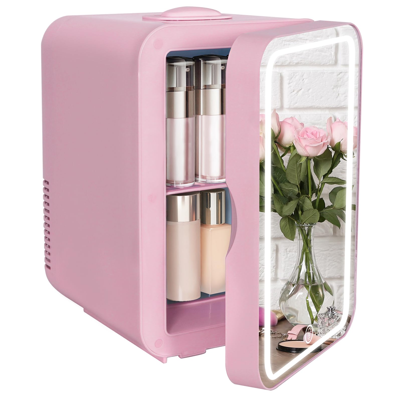 ARTETHYS Mini Fridge for Bedrooms 4L Skincare Beauty Fridge with LED Mirror Compact Car Fridge for Home Office Cosmetic, 220V AC/12V DC — view 12