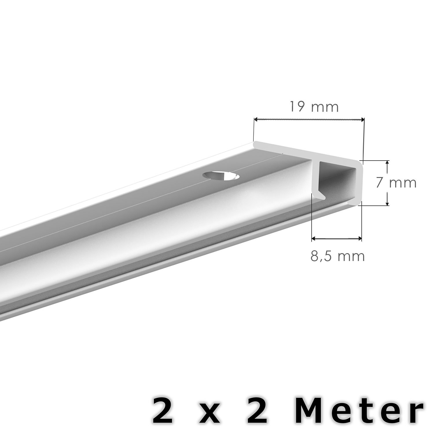 hang-it 4 Meter Deckenschienen - Galerieschienen - Bilderschienen Komplett Set 2 x 2m