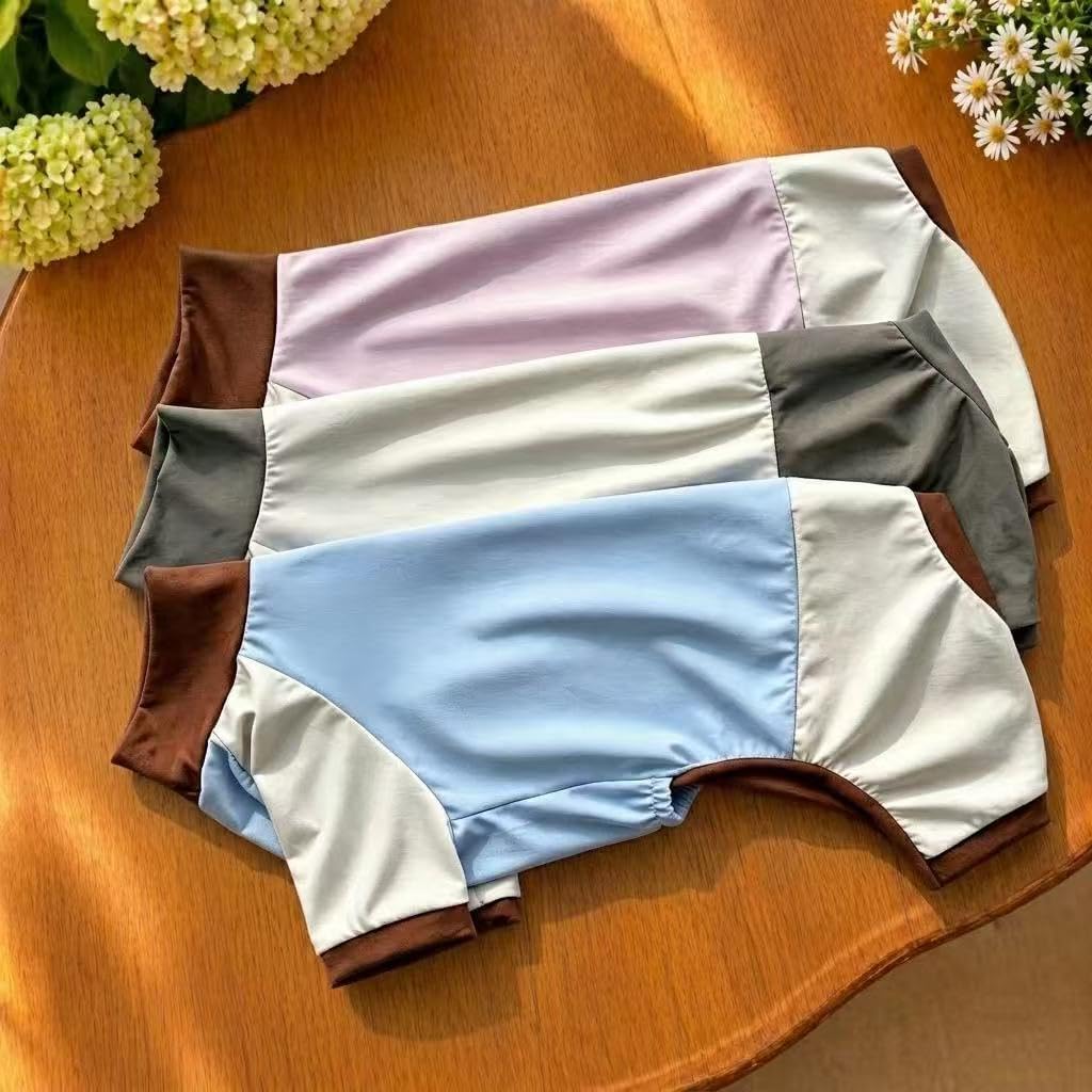 Dachshund 4-Legged Cooling Dog Shirt, UV Protection Sun Suit, Breathable Body Coverage Dog Clothes for Summer Outdoor, Lightweight Sunsuit for Dachshunds (Purple, Medium (10-13 lbs))