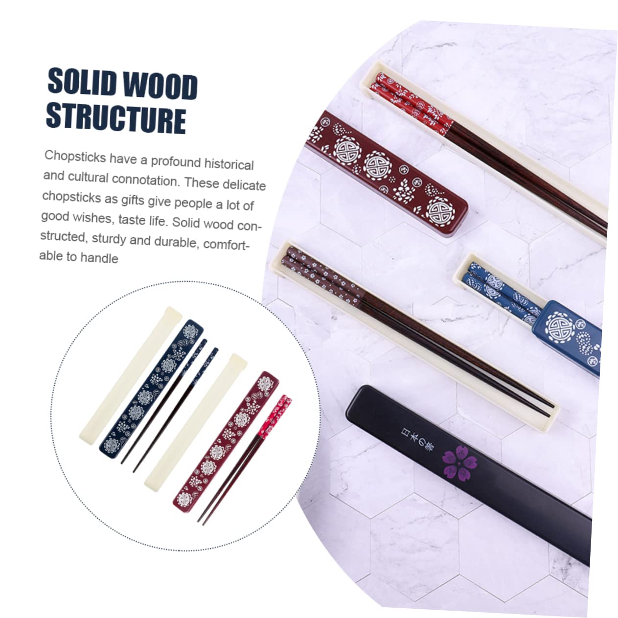 Cabilock 2 Ensembles Baguettes de Rangement Baguettes Japonaises pour Maison Voyage Restaurants