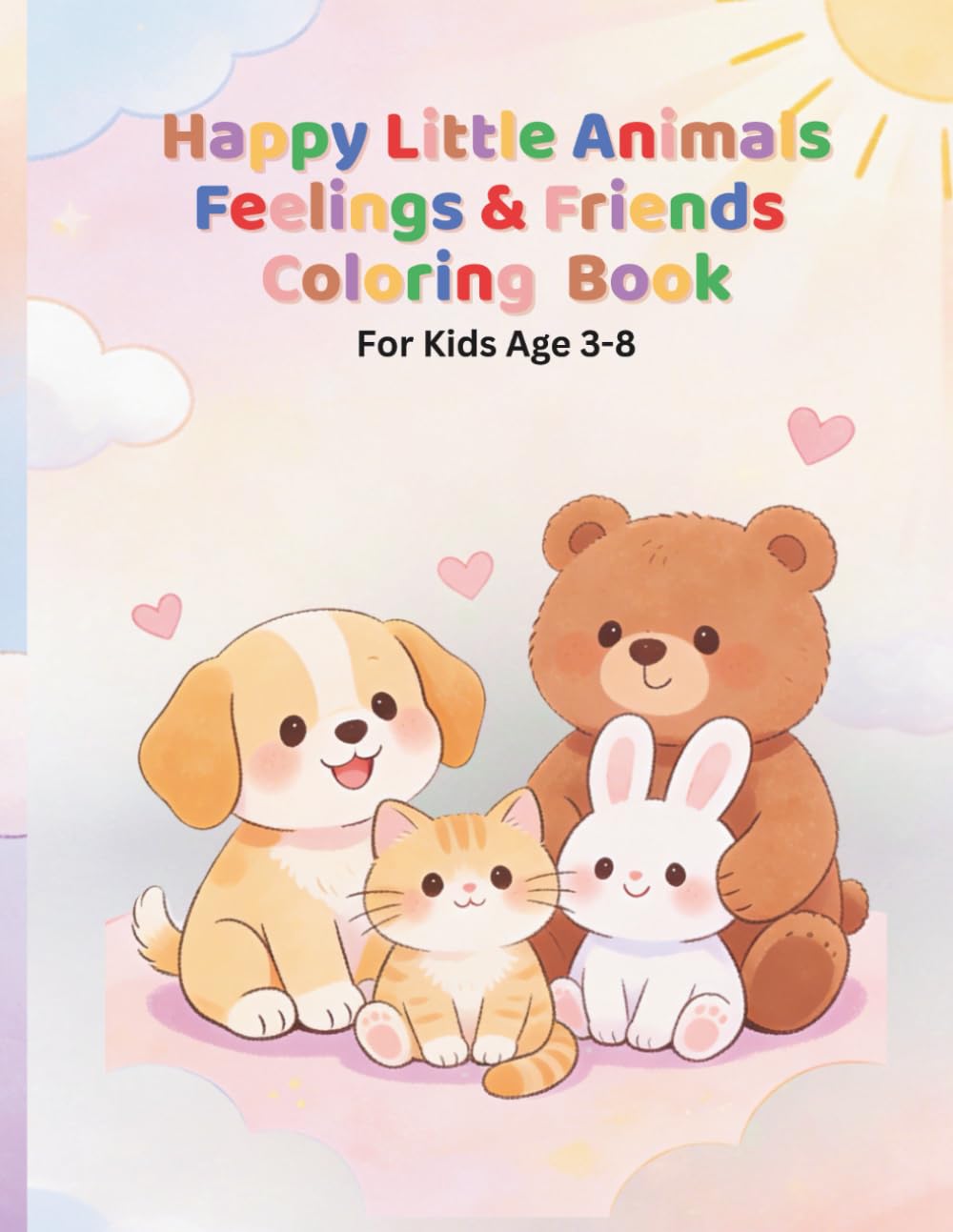 Happy Little Animals: Feelings & Friends Coloring Book: Fun & Easy Coloring Pages That Teach Kindness and Emotions for Kids Ages 3–8 (Happy Little Coloring Adventures)