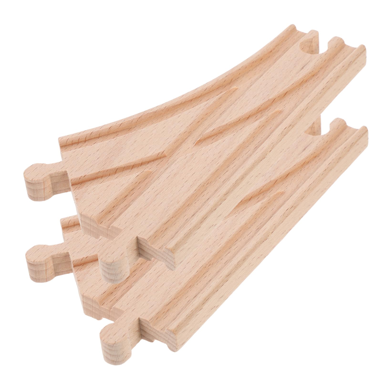 Toyvian Wooden Train Track Accessories Multi-Directional Switch Pieces Double-Pin Compatible with Thomas and Friends Wooden Trains Educational Railway Building Toy for Kids