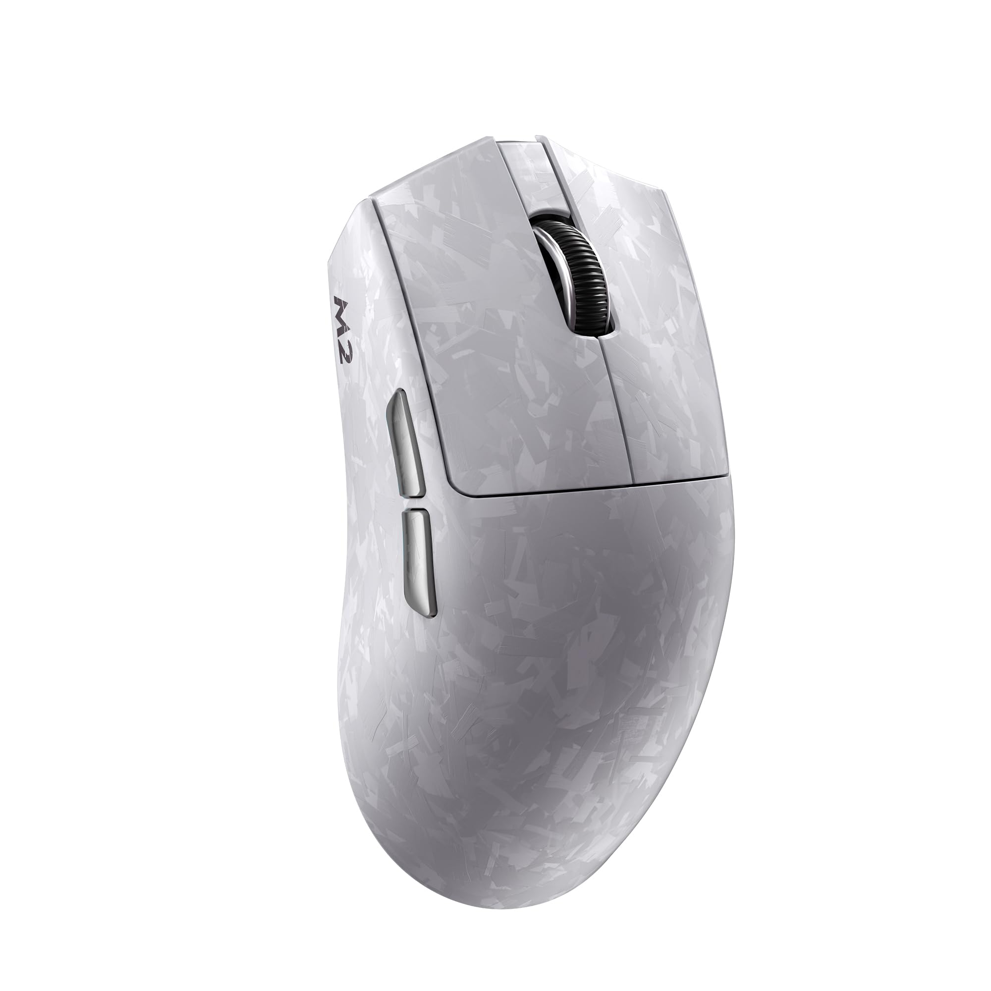 YUNZII M2 Kabellose Dual 8K Gaming Maus, PAW3395, 6-Stufen-DPI (Weiß) | Optischer Schalter, 30000 DPI, Carbonfaser, 63g, Software- & Web-Anpassung, Kabel/BT/2,4 GHz, 500-mAh-Akku