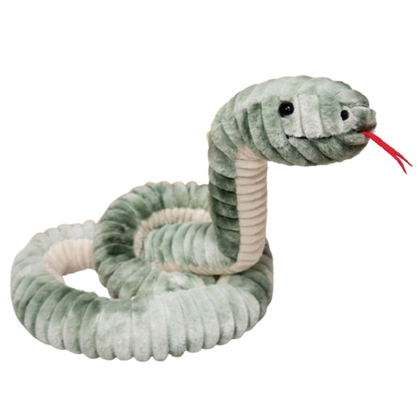 Snake Plush Toy, Python Stuffed Animal, Soft Stuffed Snake 3D, Snake Pillow Doll Toys, Anaconda Fake Snakes for Ricky Creepy Prank, Animal Hugging Doll for Kids Friends Birthday (Gray-green,180cm)
