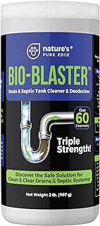 Enzyme Drain and Septic Cleaner and Friendly Bacteria Booster. Extra Large 2 lb. Deodorizes and Unclogs Pipes