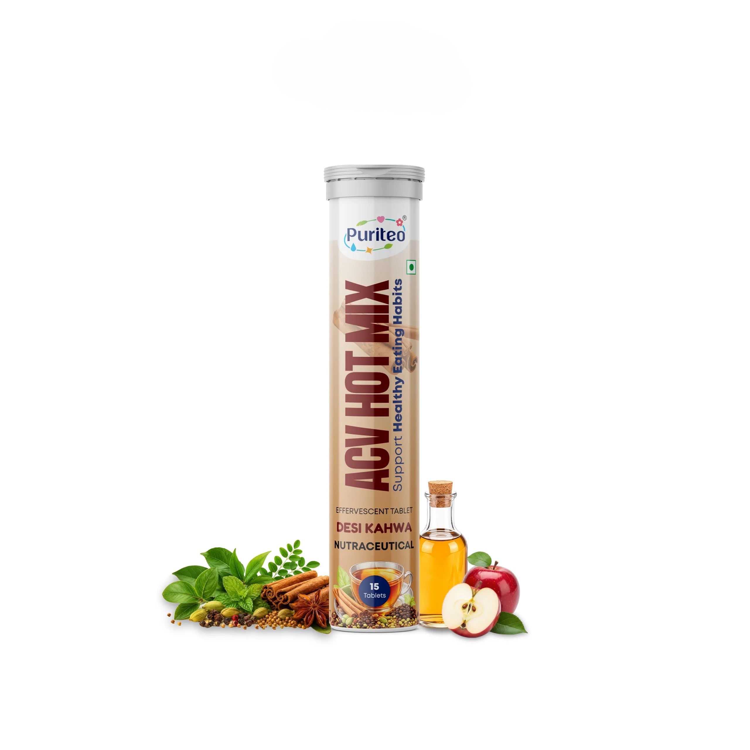 Hot Mix ACV Effervescent Tablets | Craving Control and Supports Digestion | Desi Kahwa Flavour | Pack Of 1-picture-11