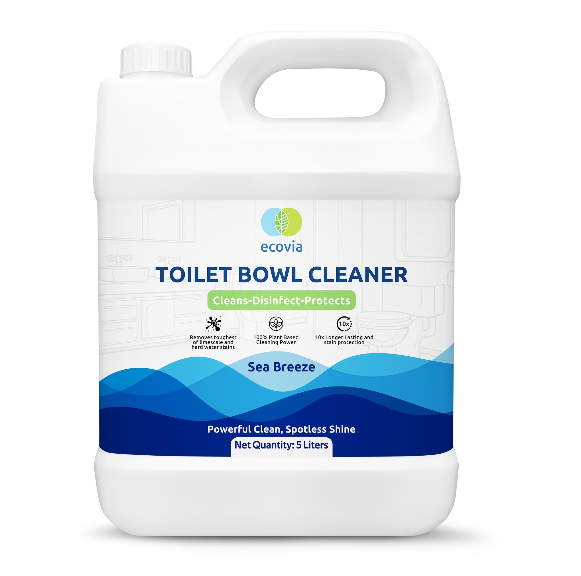 Ecovia Toilet Bowl Cleaner Liquid | Eco-Friendly Hard Stain Remover | Natural & Plant Based | Zero Toxic Fumes | Long-Lasting Freshness | Floral Bloom | 5 Litre Refill pack (B0D3HYZ24S) Amazon Price History, Amazon Price Tracker