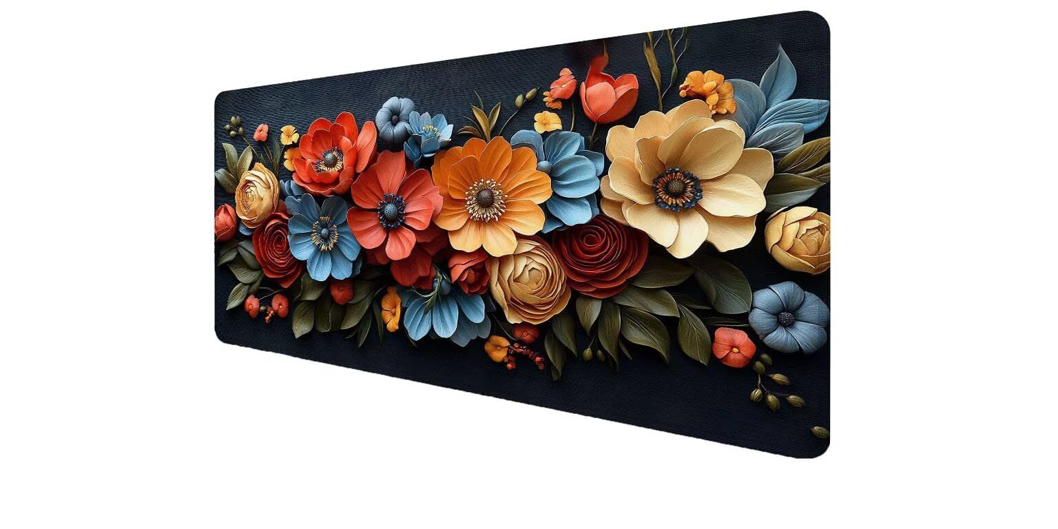 Mouse pad grand format Fleur de qualité supérieure pour bureau moderne - 8