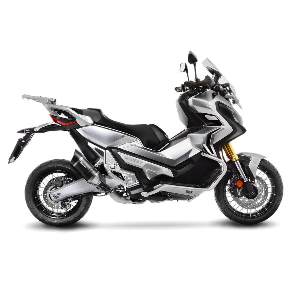 Terminale di scarico per marmitte slip-on LV Pro carbon compatibile Honda X-ADV 750 dal 2017 e Forza 750 dal 2021, design sportivo, finitura in carbonio, montaggio plug and play