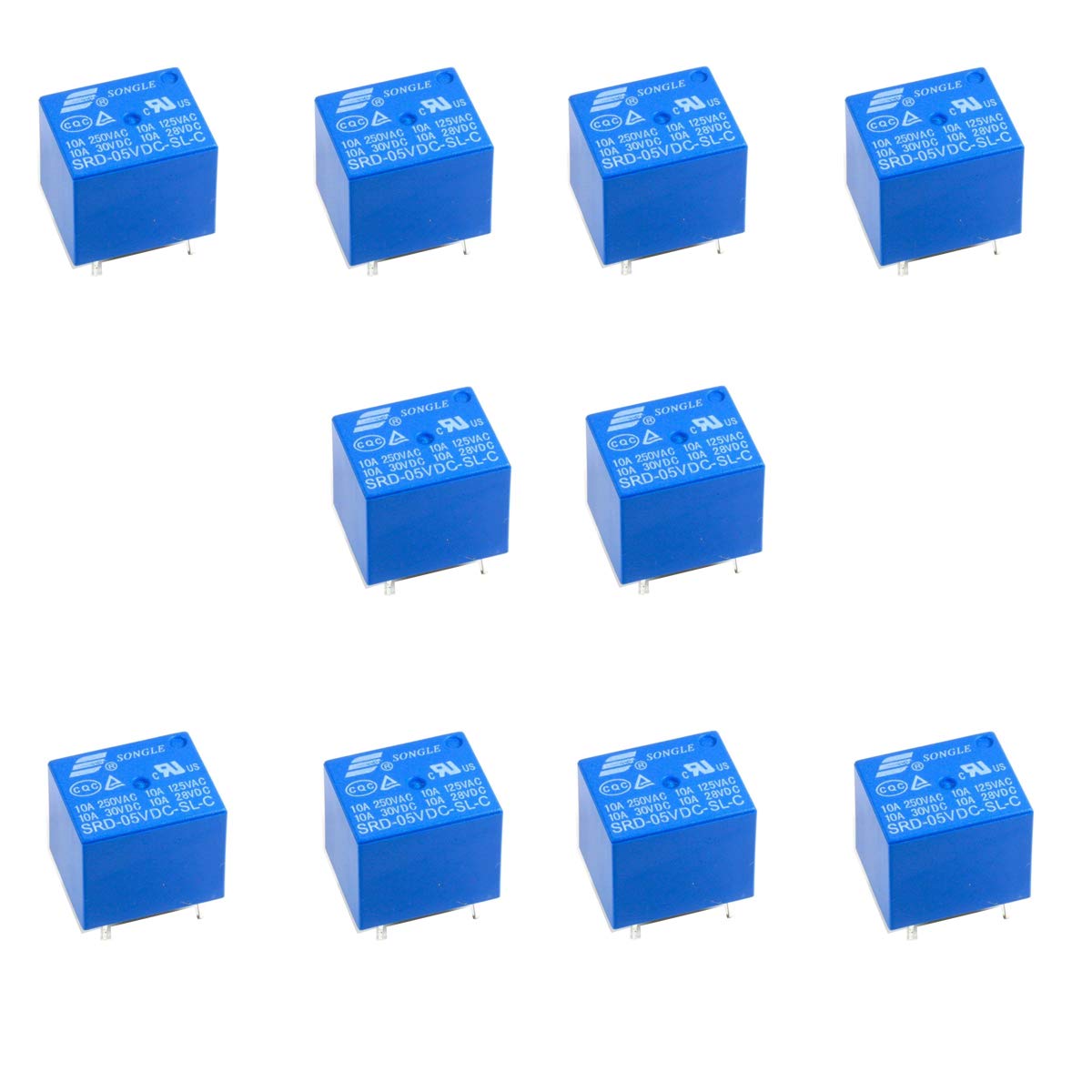 10 Unidades Relé SRD-05VDC-SL-C Relé Miniatura SPDT