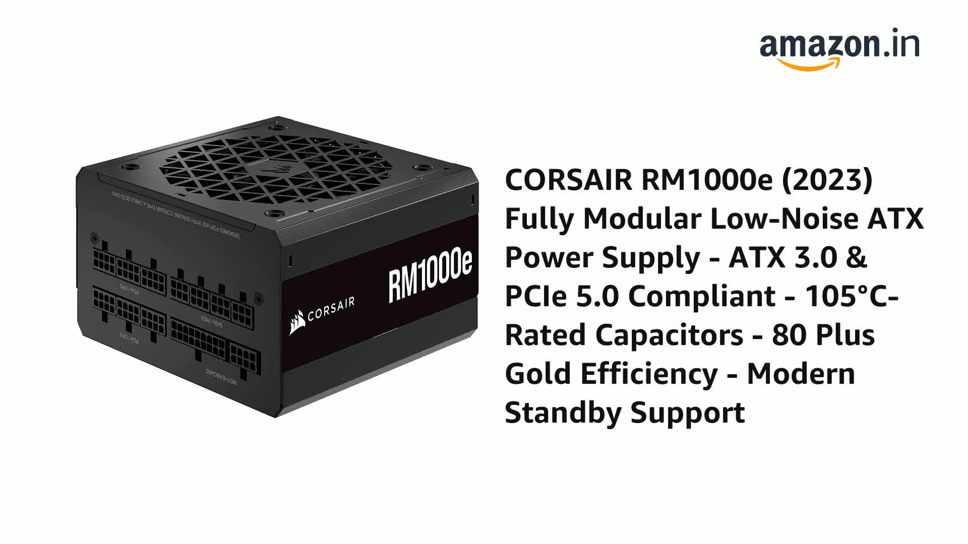 Amazon.in: Buy CORSAIR RM1000e (2023) Fully Modular Low