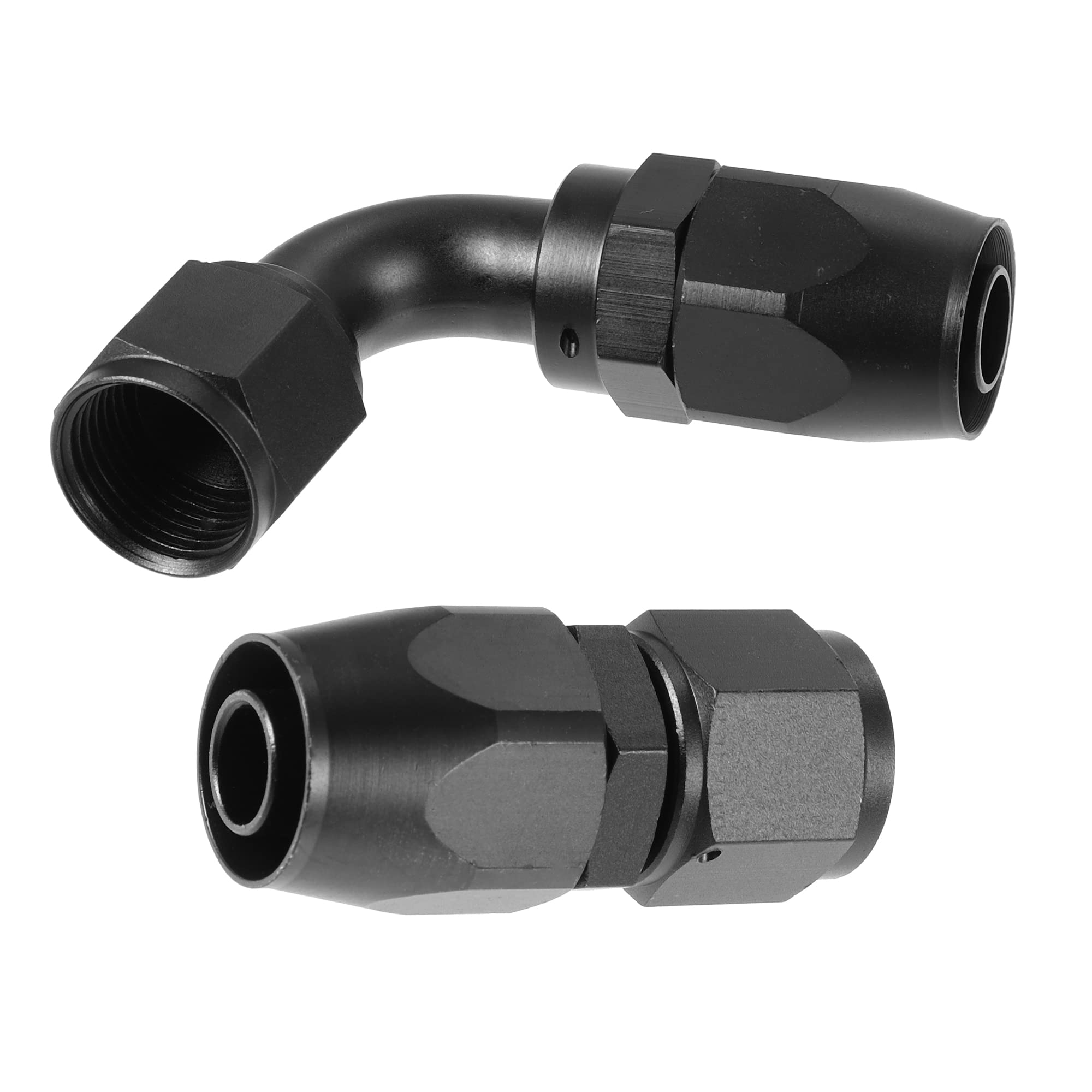 X AUTOHAUX 4uds AN10 Recto 2uds AN10 90 Grados Giratorio Manguera Extremo Conexión Negro