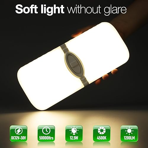 Miniatura 3 de Aaleds Luces interiores de caravana, luces LED de 12 voltios de 1200 lm, luces de cámper de 12.5 W, luces LED de RV para interiores de 12 V, luz de