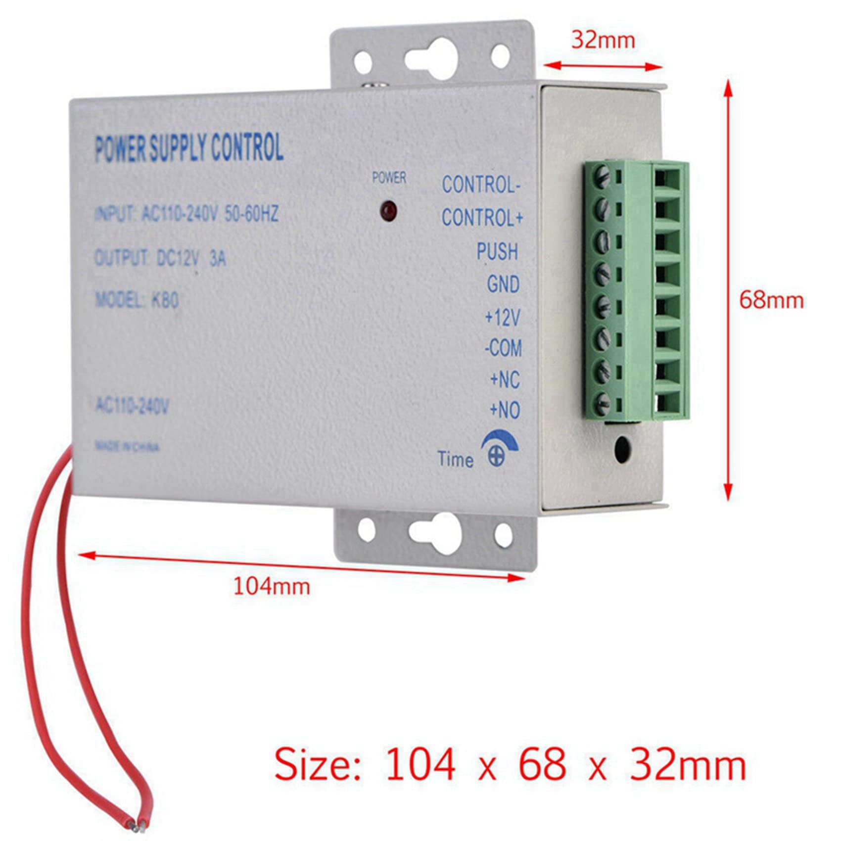 5X System de Acceso una la Puerta K80 Control de Suministro de Energía Eléctrica DC 12V 3A Energía en Miniatura/Cerradura Eléctrica Alimentación/System de Control de Acceso