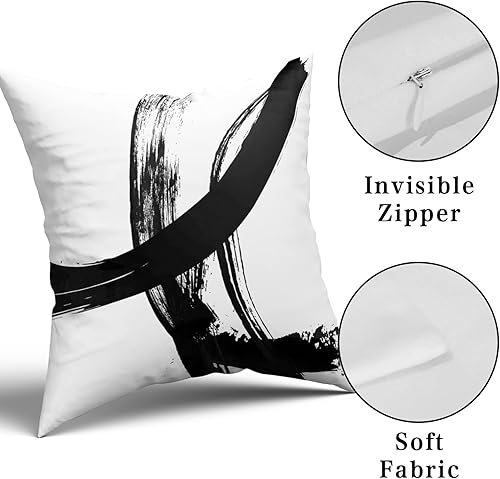 Miniatura 4 de Juego de 2 fundas de almohada de 18 x 18 pulgadas, modernas fundas de almohada abstractas, fundas decorativas para el hogar, sofá, cama