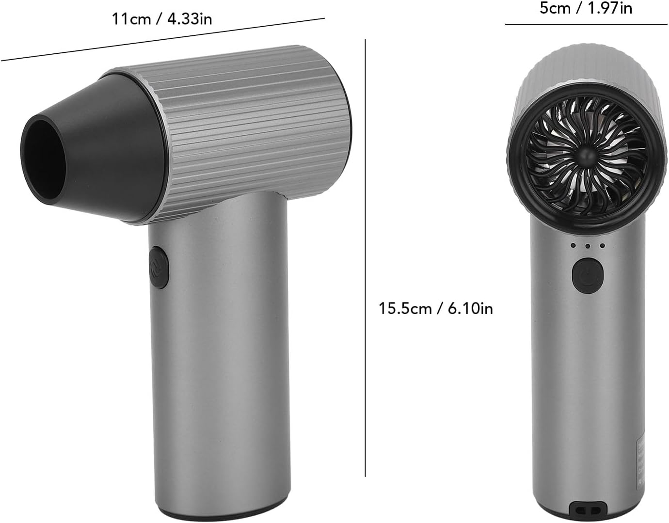 Portable Powerful Compact Electric Air Blower 90000 RPM, 3 Adjustment Speeds, Long Battery Life for Home Car Office, with Rechargeable Cordless Design