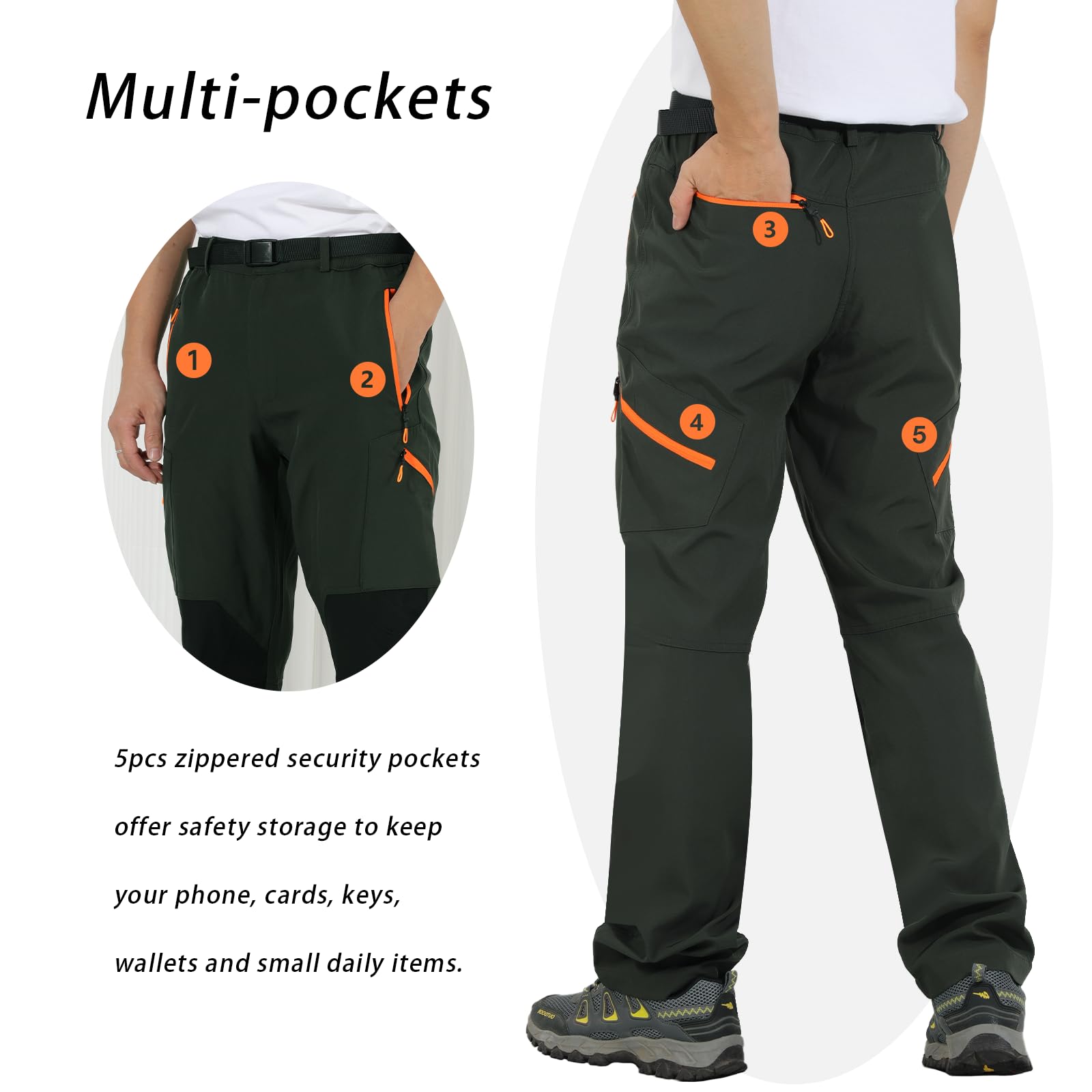 Uomini all'aperto a Piedi Escursionismo Pantaloni Traspiranti a Prova di Vento Pantaloni di Arrampicata