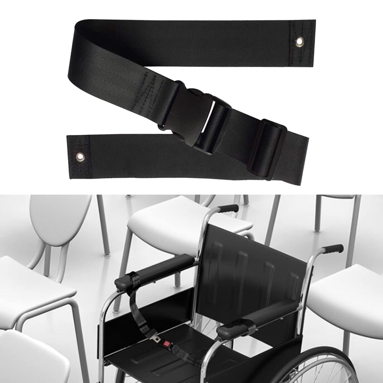 jojomis Los cinturones de seguridad duraderos para silla de ruedas se utilizan para cuidar de los pacientes, correas de arnés de cojín con hebilla de fácil liberación, 2 etapas