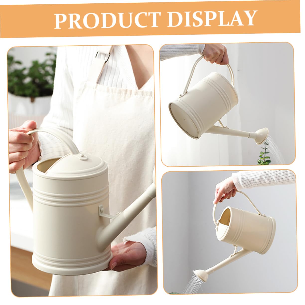 Annaffiatoio 2000ml in Pp Beige, lungo Beccuccio per Irrigazione