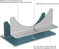 Vista 2 de Soporte vertical ajustable para Mac mini de aluminio, soporte de escritorio para laptop - Ajuste universal para Mac Mini 2005-2023, compatible