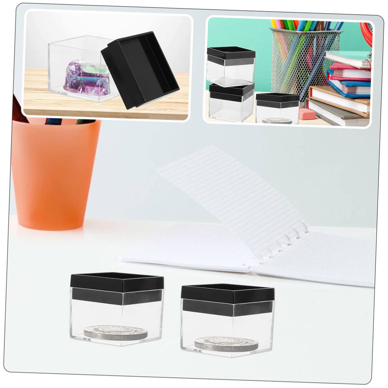 STOBOK 60stücke Transparente Quadratische Aufbewahrungsbox Für Mineralien Für Mineralproben Edelsteine Und Sammlerstücke Praktische Vitrine Zur Aufbewahrung Und Präsentation