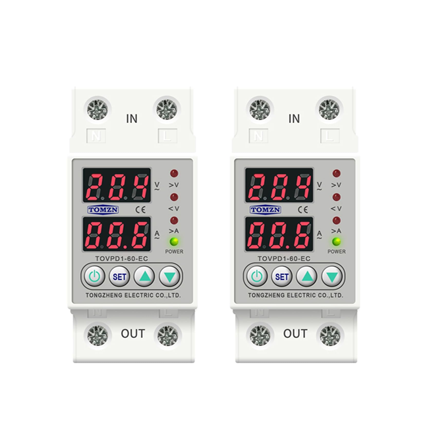 Dispositif de Protection Rail Din Courant Réglable 60A 220V Disjoncteur Relais