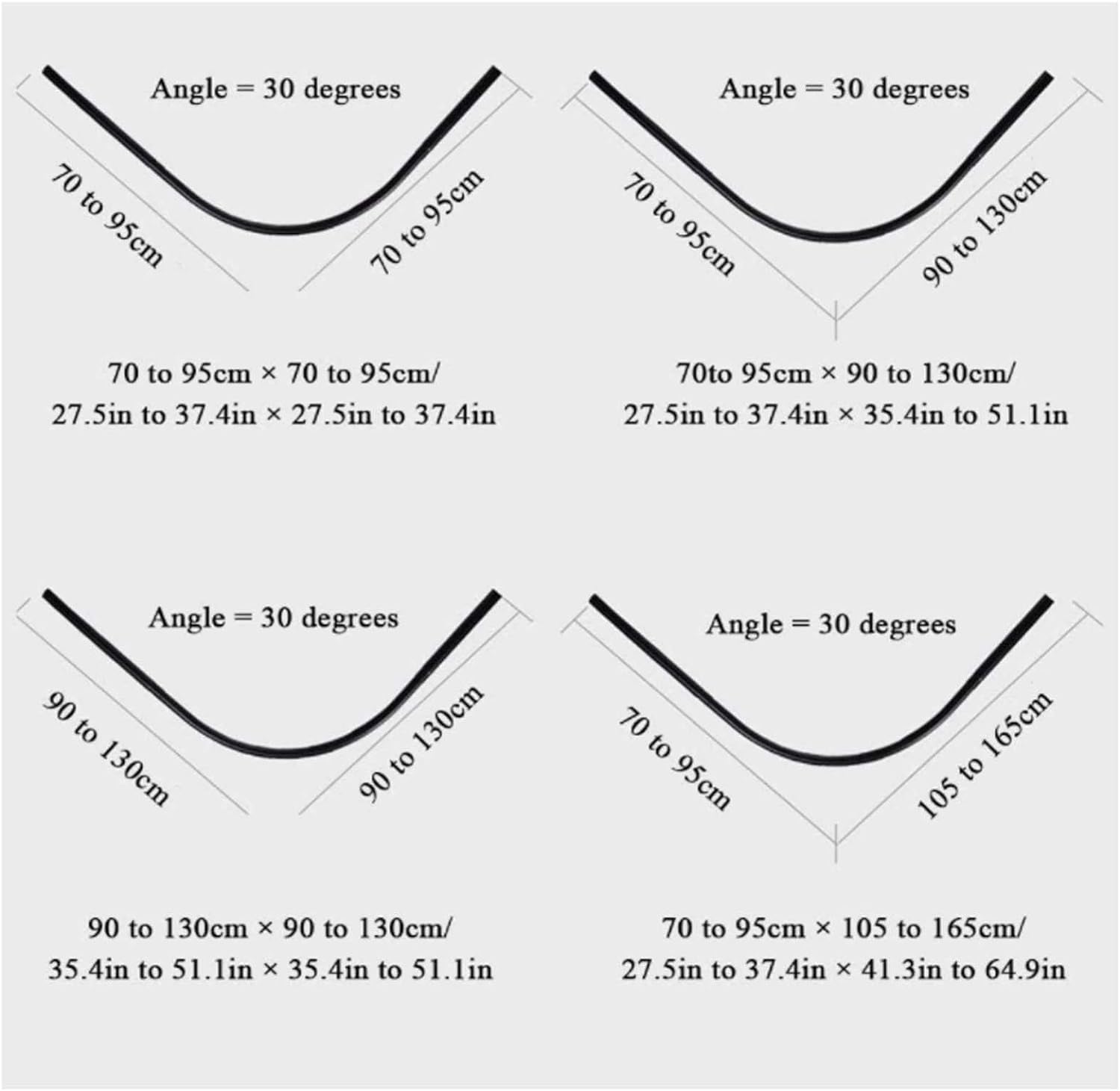 Shower Curtain Rod Rack, Shower Curtain Rod Curved, Adjustable L Shaped Bathroom Bathtub Corner Shower Curtain Rod Rack Expandable Metal Shower Rod No Drilling/Drilling Install (Size : 70 to 95x70 to