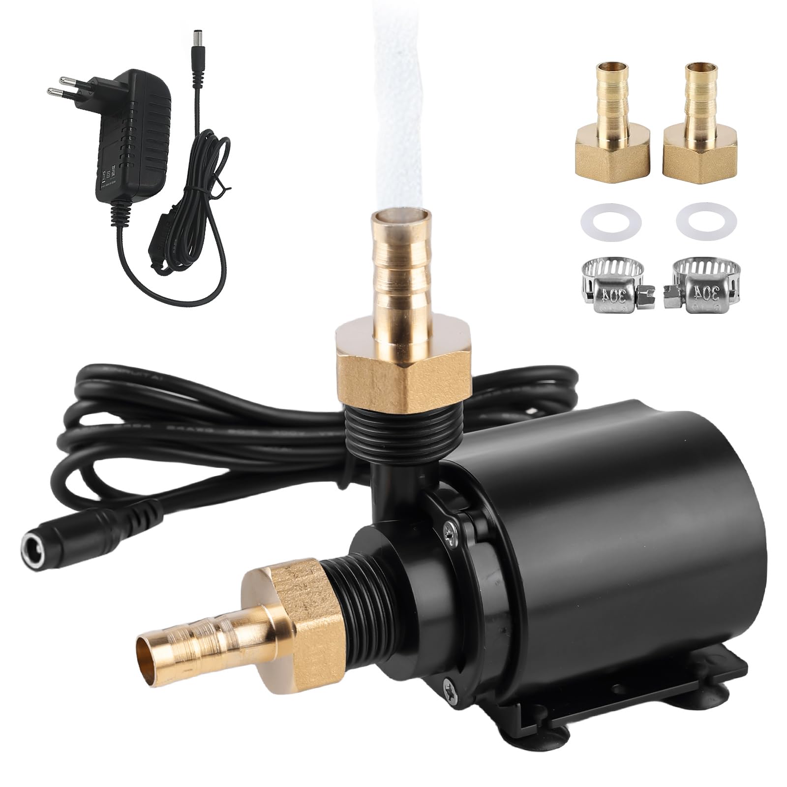 Pompa dell'acqua 12 V, 800 l/h, 5 m, piccola pompa dell'acqua con regolazione della velocità, pompa per laghetto, pompa sommergibile, pompa per acquario, pompa per fontane, sistema di circolazione