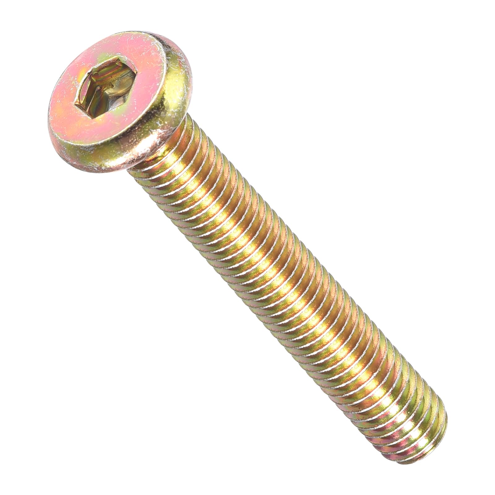 METALLIXITY Flat Head Hex Socket Cap Screws Bolts(M6-1x40) 5Pcs, Steel Hex Socket Furniture Bolts Screws - for Furniture Woodworking Project, Yellow — image 1