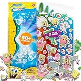 Spongebob Puffy Sticker Playset, Includes Over 30 Reusable Stickers & Play Scenes, Reusable Travel Activity Book for Kids, Toddler Activity Book, Toddler Travel Toy Ages 3+