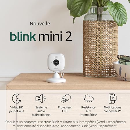 Blink - Caméra De Sécurité Mini 2K+ à Brancher Pour La Maison Et Les Animaux 1 Camera Blanche