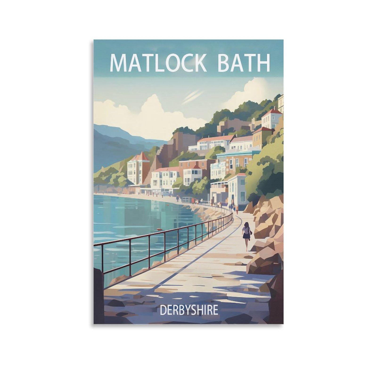 Matlock Bath Derbyshire Vintage Travel Posters Coast 08x12inch(20x30cm) Wall Art Picture Print Canvas Art Poster Modern Family Bedroom Decor Posters