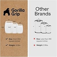 Vista 4 de GORILLA GRIP Juego de 3 tablas de cortar de cocina reversibles sin BPA, diseñadas en Estados Unidos, no porosas, ranuras para jugos, borde