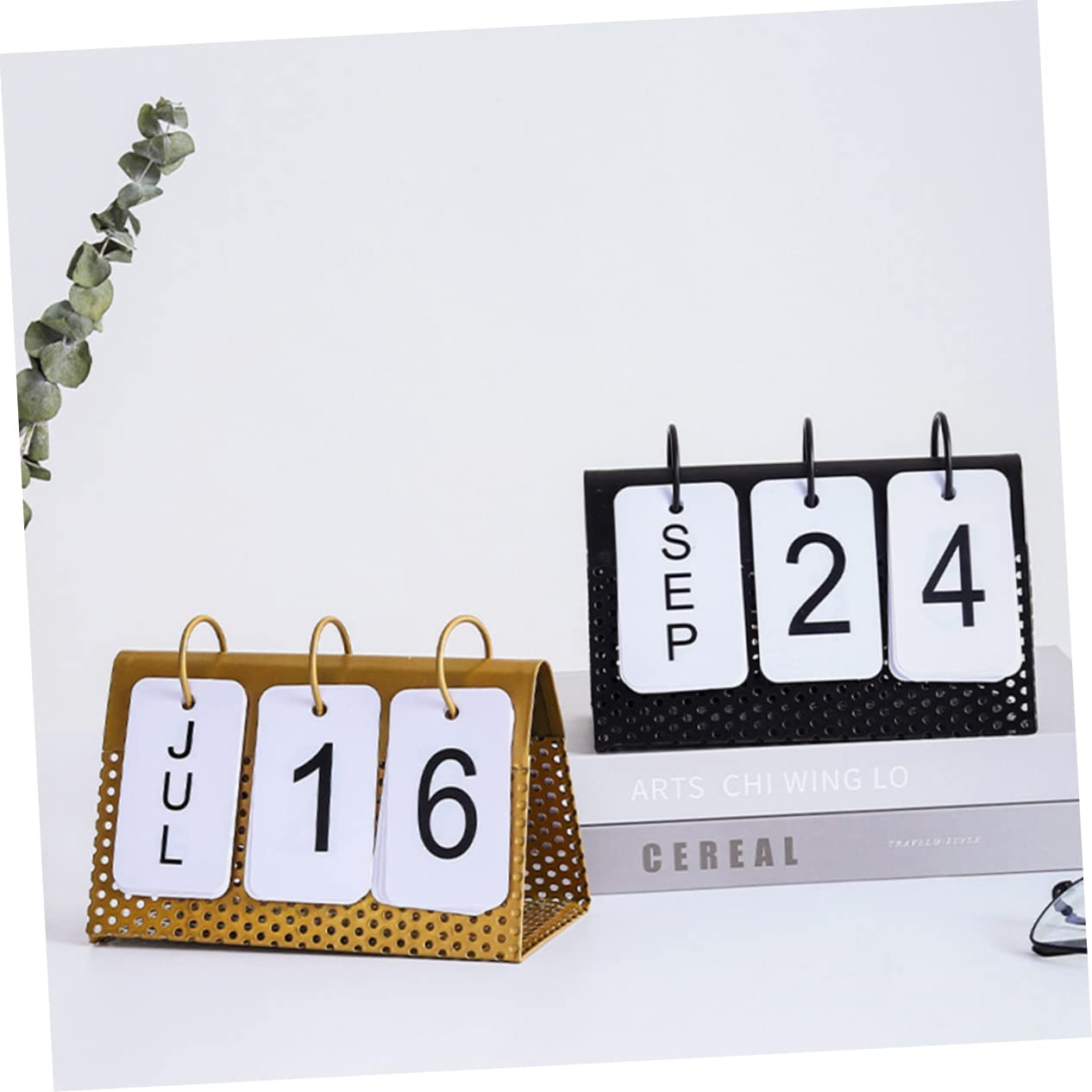 SEWACC 4stücke Tischkalender Metall Stilvoller -kalender Für Schreibtisch Zeitloses Design Für Büro Und Zuhause Monats Und Tagesübersicht Robust Und Elegant Als Fotodeko