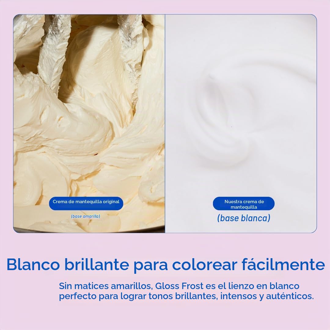 Colour Mill Gloss Frost White Buttercream: Glaseado Blanco, Crema de Mantequilla al Estilo Merengue Suizo - 1 Litro